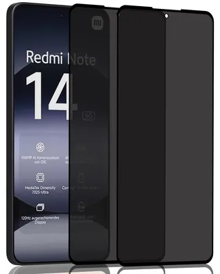 Obrázok produktu pre 2-balenie Xiaomi Redmi Note 14 Ochranné sklo na displej Privacy - Tvrdené sklo 9H - Super kvalita 3D