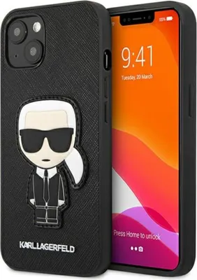 Produktbild von Karl Lagerfeld Klhcp13Sokpk Iphone 13 Mini 5,4 Czarny/Schwarz Hardcase Saffiano Ikonik Karl`s Patch