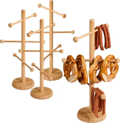 Produktbild von 4er Set Brez'n Ständer, 6-armig - Bambus, 50cm Höhe