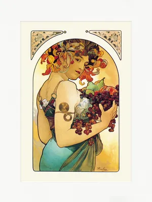 Image de Alphonse Mucha - Fruit - Art Print - 30x40cm - Affiche Poster