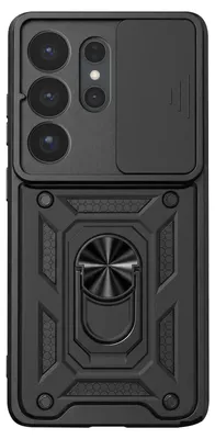 Produktbild von Mayaxess, Hülle mit Kameraschiebeschutz und Magnetring für Samsung S26 Ultra, Schwarz