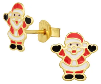 Produktbild von Ohrstecker Weihnachtsmann: Ohrringe Weihnachten Silber 925