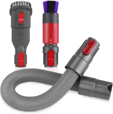 Produktbild von Schlauch Verlängerung + Kratzfreie Staubbürste + Kombi-Pinsel Zubehör für Dyson V7 V8 V10 V11 V15 Staubsauger, Teleskop Staubsaugerschlauch, Rückstandsloser Staubpinsel Zubehör Set für Dyson