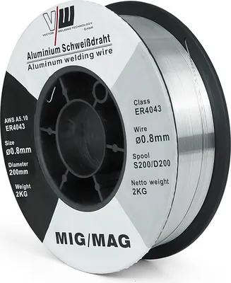 Produktbild von VECTOR WELDING MIG MAG Aluminium Schweißdraht Drahtrolle ER4043 Ø 0.8 mm 2 kg D200 - S200 Rolle