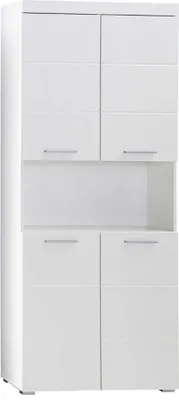 Obrázek produktu pro Koupelnová skříňka Rootz – vysoká skříňka s otevřenou přihrádkou – lesklý povrch – 73 x 190 x 31 cm