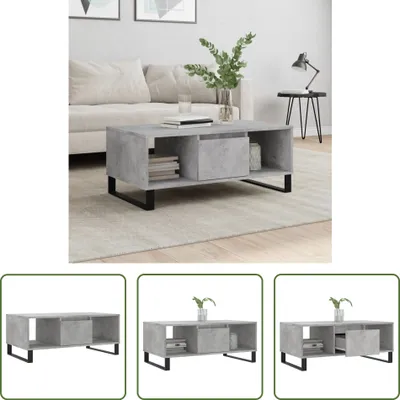 Produktbild von The Living Store Couchtisch Betongrau 90x50x36,5 cm Holzwerkstoff