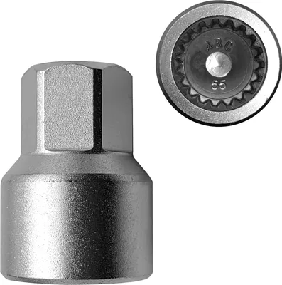 Produktbild von Radsicherungsmutter-Schlüssel-Ersatz für Porsche, 55 dickwandiger Schloss-Stecknuss-Adapter, Werkzeug zum Entfernen der Diebstahlsicherung