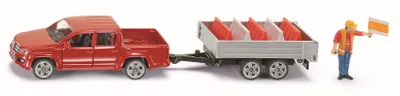 Produktbild von Siku Pick-Up mit Kippanhänger Spielzeugauto rot/weiß; 3543
