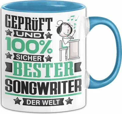 Produktbild von Songwriter Geschenk Lustiger Spruch für Songwriter Geschenkidee Bester Songwriter Der Welt (Blau)