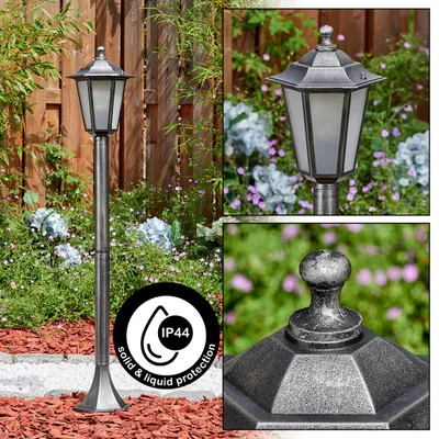 Produktbild von Rivale Wegeleuchte aus Metall/Glas in Schwarz-Silber/Milchglas