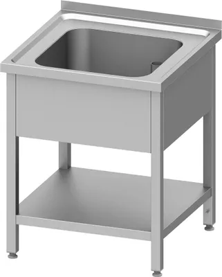Produktbild von Spültisch mit Grundboden 600x600x850 mm, mit einem Becken mit Aufkantung, verschweißt