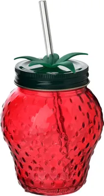 Produktbild von Glasbecher Glas MODERN KITCHEN Erdbeere 6,5x9,5x12,5 cm Rot 1 Stück