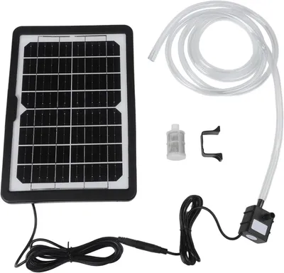 Produktbild von Solarbetriebener Teichbrunnen – Notstromakku – 10 Düsen + 1,5 m Schlauch – Wasserfall/Garten