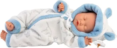 Produktbild von Llorens 63311 LITTLE BABY schlafende, realistische Babypuppe mit weichem Stoffkörper, 32 cm