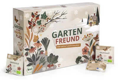 Produktbild von BIO Saatgut Adventskalender "Garten" - 24 verschiedene Gemüse und Kräuter Samen