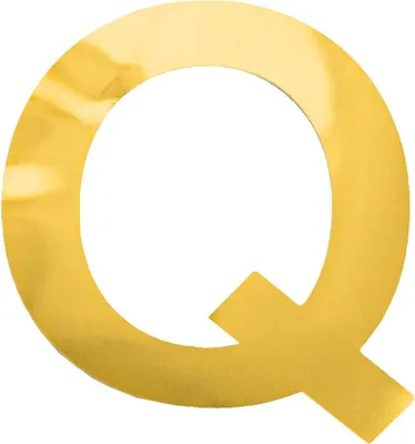 Produktbild von Oblique Unique Bügelbild Buchstabe Q Bügelfolie für DIY Gestaltung Beschriftung von Kleidungsstücken uvm. - gold
