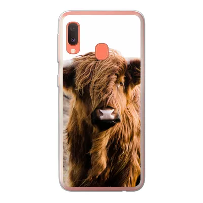 Produktbild von MuchoWow® Handyhülle Schutzhülle Hülle für Samsung Galaxy A20e Schottische Highlander - Landschaft - Kuh - Braun - Tiere - Natur Silikon Softcase Handy Hülle - Abdeckung