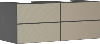 Produktbild von hansgrohe Xevolos E Waschtischunterschrank, 4 Schubkästen, 2 Ausschnitte, 1370x550x555mm, für Konsole mit 2 Aufsatzwaschtischen, 54198390