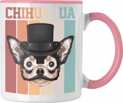Produktbild von Trendation - Chihuahua Besitzer Tasse Geschenk Lustiger Spruch Geschenkidee Retro Vinatge Chihuahua (Rosa)