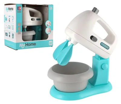 Produktbild von Handmixer mit Kunststoffschüssel, 17x19 cm, batteriebetrieben, mit Licht und Sound, in einer Verpackung von 20x20x13,5 cm