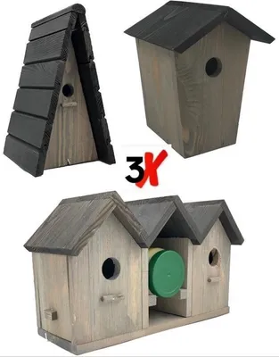 Produktbild von GARDEN SPIRIT Vogelhaus Set - 3 verschiedene Vogelhäuser mit Pindakaashalter und Vogelpindakaas 330g