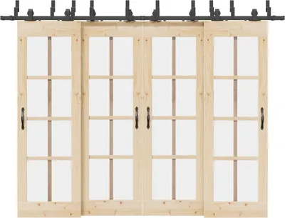 Immagine prodotto di vidaXL Set di ferramenta per porte scorrevoli 305 cm acciaio nero