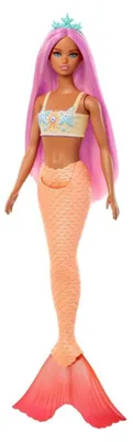 Immagine prodotto di Bambola sirena con coda gialla e capelli rosa