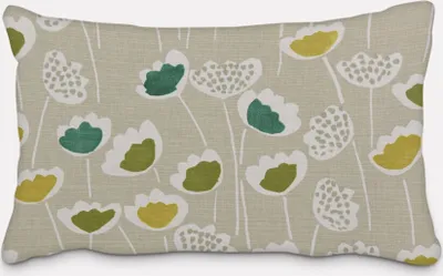 Produktbild von SCHÖNER LEBEN. Kissenhülle Clara Cactus Blumen grau grün Größe 60x80cm (HxB) 60x80cm (HxB) Größe