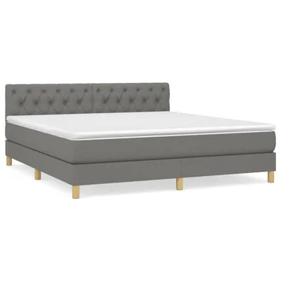 Produktbild von Boxspringbett mit Matratze Dunkelgrau 160x200 cm Stoff