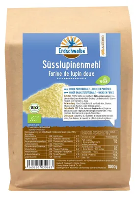Produktbild von - Bio Süsslupinenmehl - veganes Protein - 1kg von Erdschwalbe
