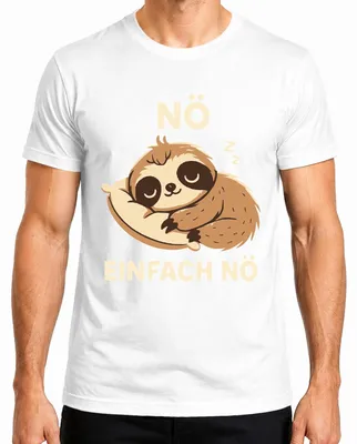 Produktbild von Faultier Schlafend NÖ EINFACH NÖ Süß Faul Geschenk Lustig Kinder Herren T-Shirt, Weiß, L