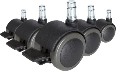 Produktbild von hjh OFFICE Stuhlrollen 5x ROLO STOP 11mm/50mm Ersatz Rollen Bürostuhl für Parkett, Laminat, Fliesen oder Steinboden