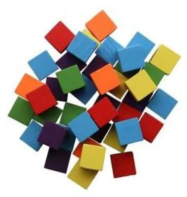 Produktbild von Glorex Holzwürfel farbig 15 mm - 42 Stück