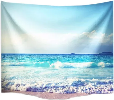 Productafbeelding van Wandkleed Strand Landschap - Wandtapijt Muurdecoratie - Muren Aankleden - Hoge Resolutie Afbeelding - 229 x 153 cm - Meerkleurig