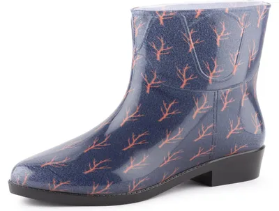 Image de Ladeheid Femmes Bottes courtes en caoutchouc Bottes de pluie multicolores Chaussures de pluie imperméables avec motif LAZT201802 (marine/arbres 103M, 37 UE)