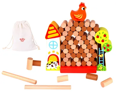 Obrázok produktu pre Drevená hra Jenga s padajúcimi sliepkami TOOKY TOY
