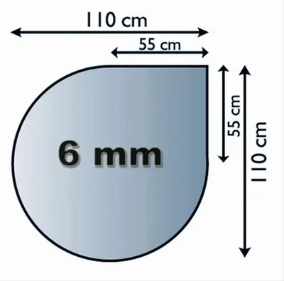 Obrázek produktu pro Ochranná deska proti jiskrám sklo 6mm Lienbacher kapka 110x110cm