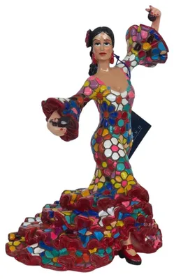Immagine prodotto di Mosaico di una ballerina di flamenco con fiori, 20 cm