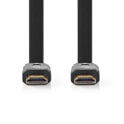 Produktbild von Nedis High Speed ​​HDMI  Kabel mit Ethernet - HDMI Stecker - HDMI Stecker - 4K@30Hz - 10.2 Gbps - 3.00 m - Flach - PVC - Schwarz - Umschlag