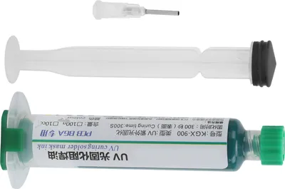 Obrázok produktu pre KGX?900 Zelený UV vytvrdzovací spájkovací atrament 10cc s tlačnou ihlou na spájkovanie PCB