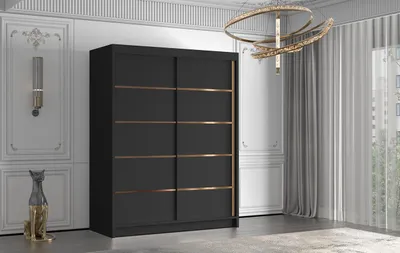 Obrázok produktu pre Šatníková skriňa MILINA - 150 cm, čierna