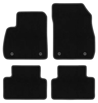 Obrázok produktu pre Velúrové autokoberce pre: Opel Zafira C 2012-2018 (minivan) – sada 4 ks, čierne, na mieru – Wielganizator BASIC
