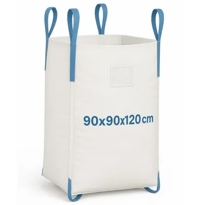 Produktbild von Extralink Big Bag 1000 kg 90 x 90 x 120 cm U+2 FIBC Sack mit 6 Hebeschlaufen offen flacher Boden
