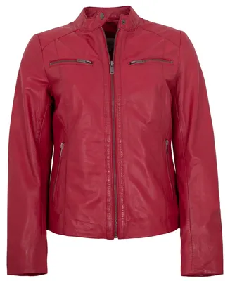 Produktbild von Jilani Collection - Damen Lederjacke Lammnappa rubin rot : 46