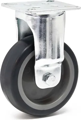 Produktbild von Wiltec Bockrolle Ø75mm mit Kunststoffrad und Anbauplatte bis 75kg Transportrolle leiser Lauf Dämpfung Apparaterolle Möbelrolle