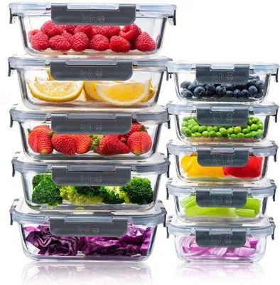 Productafbeelding van Glazen Vershoudbakjes (Set van 10) – 370 & 1050ml