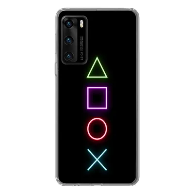 Produktbild von MuchoWow® Handyhülle Schutzhülle Hülle für Huawei P40 Gaming - Neon - Konsole - Schwarz - Controller - Gaming Silikon Softcase Handy Hülle - Handytasche
