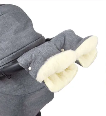 Produktbild von BABYLUX MUFF Handmuff Handwärmer Kinderwagen Buggy Handschuh 55. Lein + Wolle