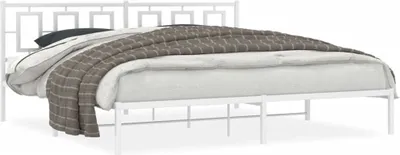 Produktbild von CLORIS Bettgestell mit Kopfteil Metall Weiß 193x203 cm 2024