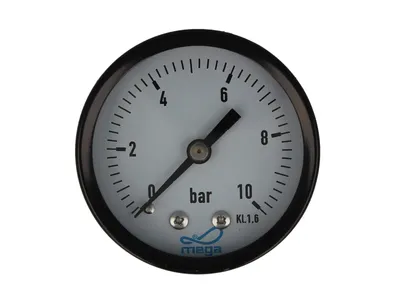 Produktbild von MEGA Druckmanometer 0 - 10 bar - 1/4 Zoll Anschluss nach hinten Axial Ø 50 mm